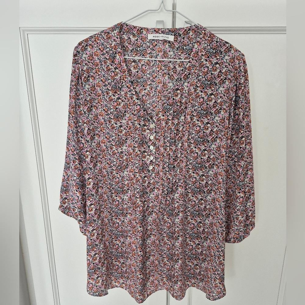 Rose & Olive Multicolor Floral Blouse